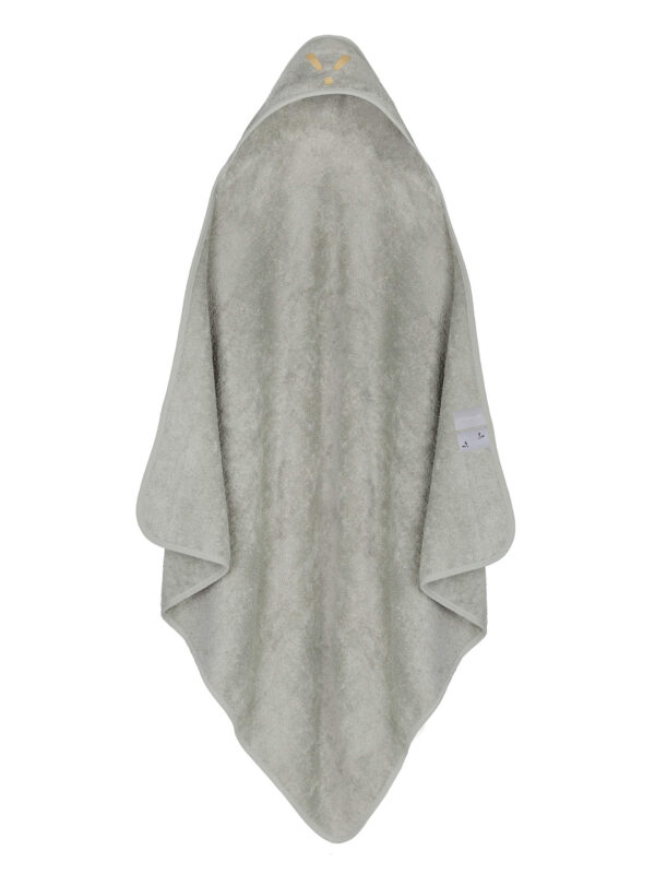 Ręcznik z kapturkiem bambusowo-bawełniany szary z haftem kolekcja TowelPower.Piapimo