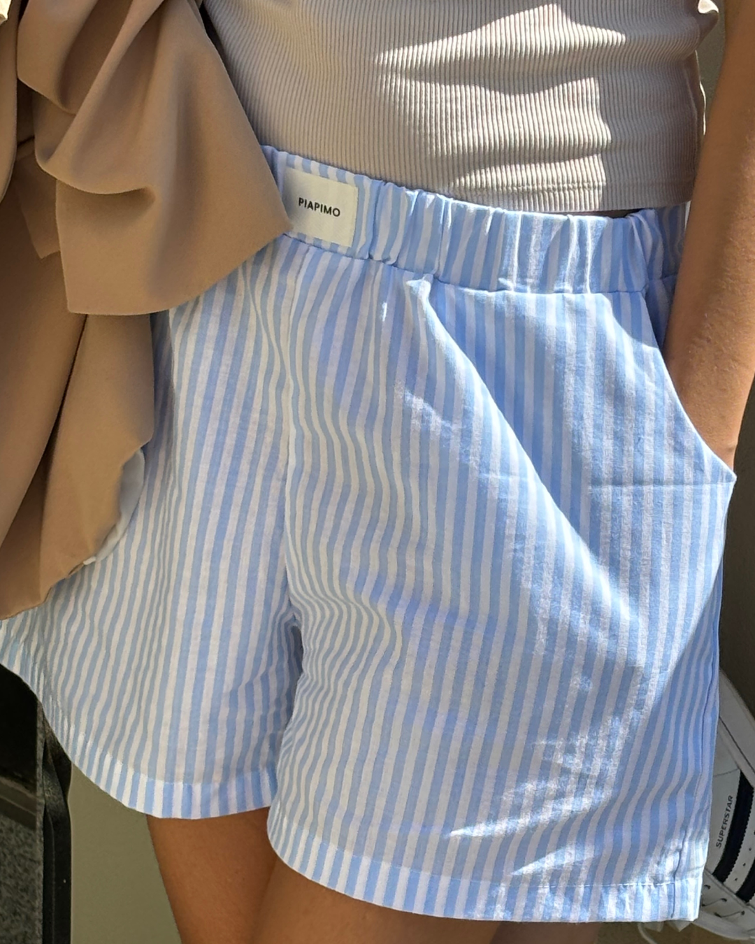 spodenki piapimo szorty w paski clean girl di blue