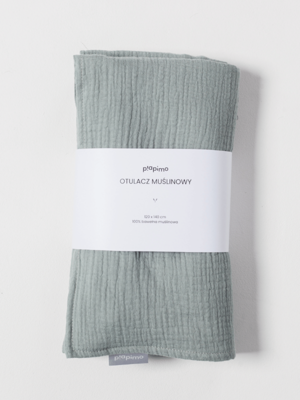 otulacz muślinowy 120x140 cm szałwia róż beż piapimo polska marka