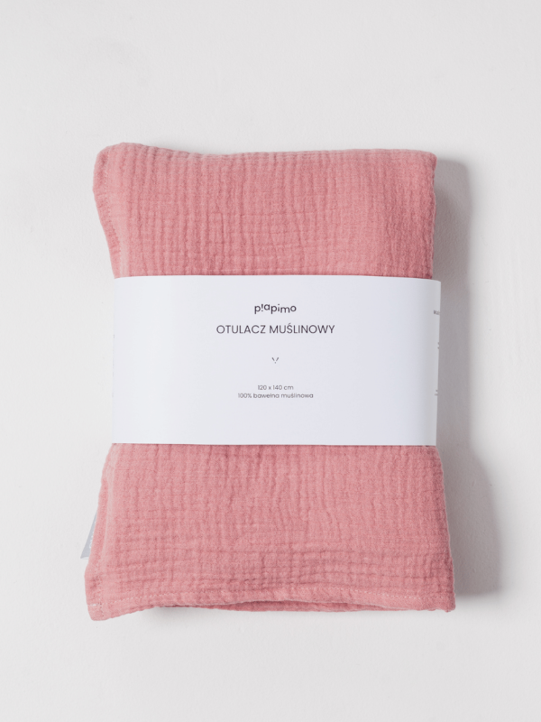 otulacz muślinowy 120x140 cm szałwia róż beż piapimo polska marka