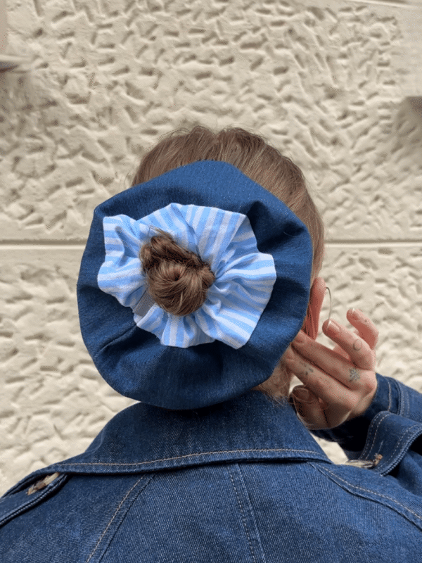 scrunchie duże piapimo jeansowe niebieskie